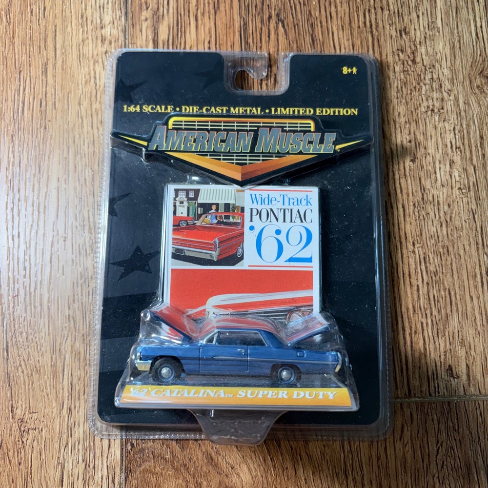 American Muscle 1:64 1962 Pontiac Catalina Super Duty Blue Diecast Unopened